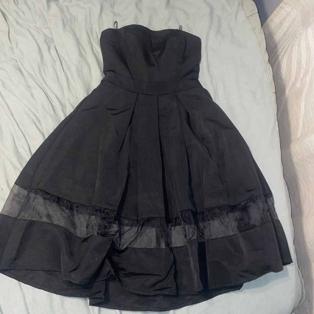 Black strapless dress